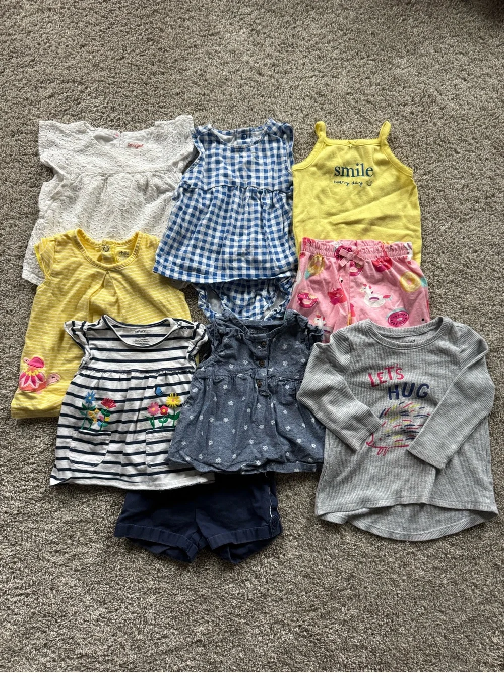 Girls 18 Month Clothing Bundle Short Sleeve tops shorts bodysuit outfits summer